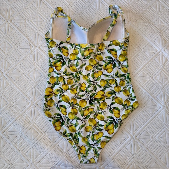 Niptuck Joanne Twist Front One Piece Swimsuit Suit Size 12 Lemon Print - Picture 5 of 13
